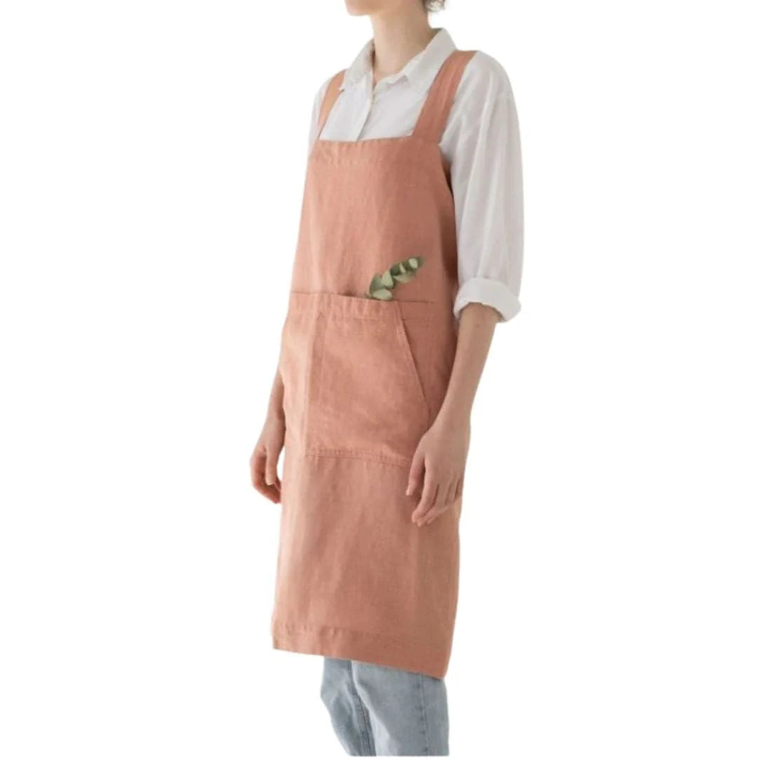 Rose Linen Pinafore Apron (Child and Adult Sizes)