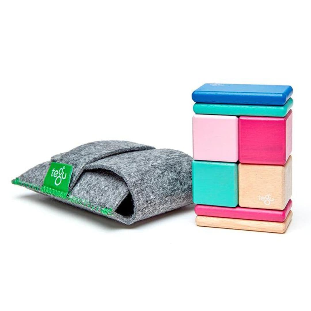 Pocket Pouch Wooden Magnetic Blocks - Blossom