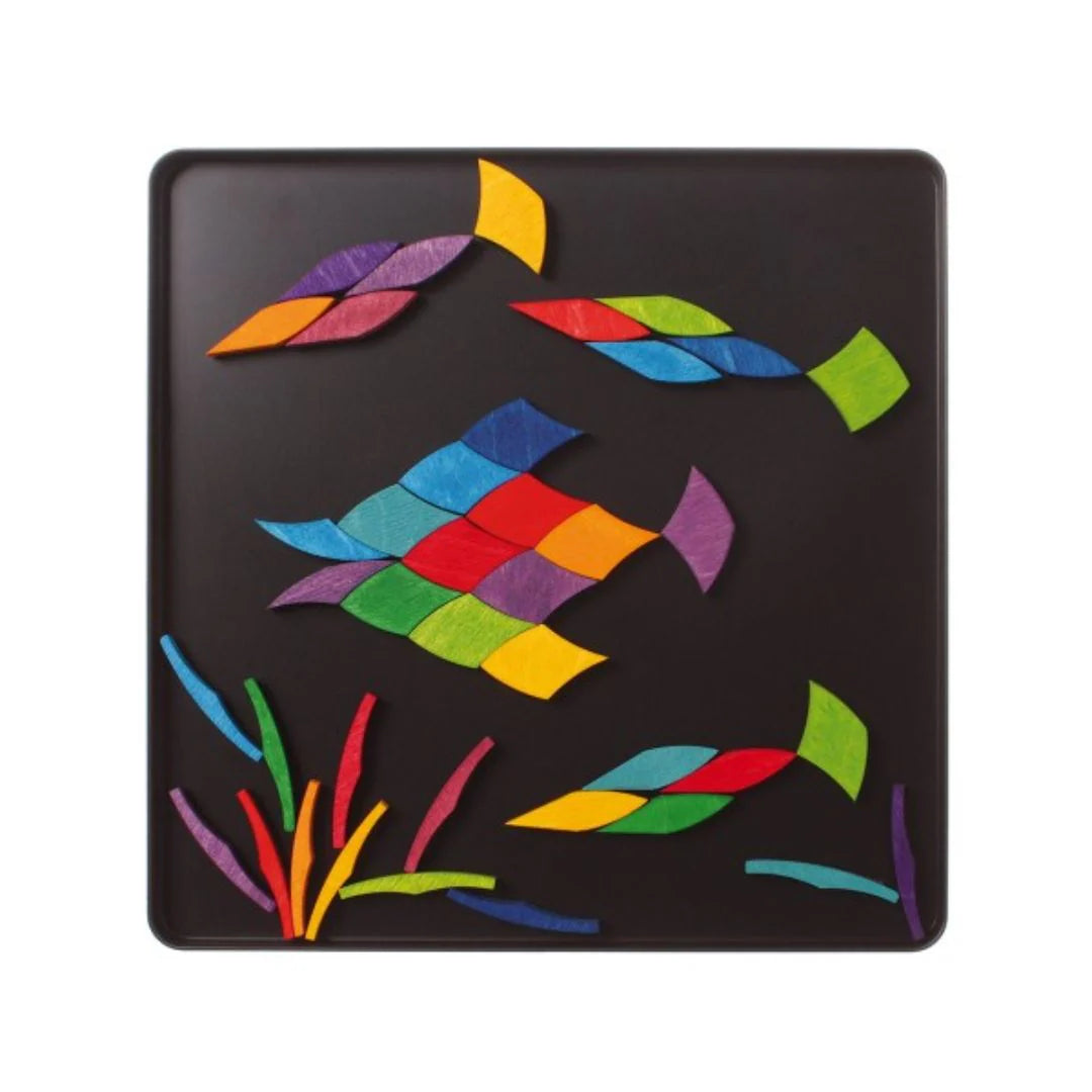 Magnetic Wooden Tile Puzzle - Rainbow Wheel