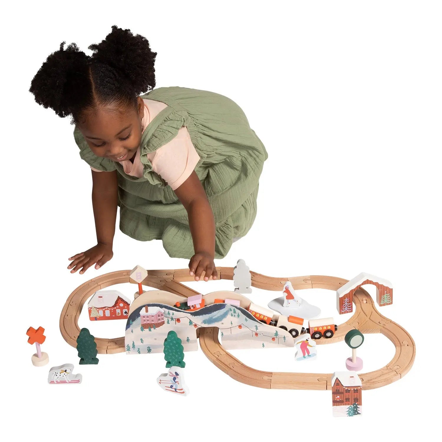 Alpine Express Wooden Toy Train Set