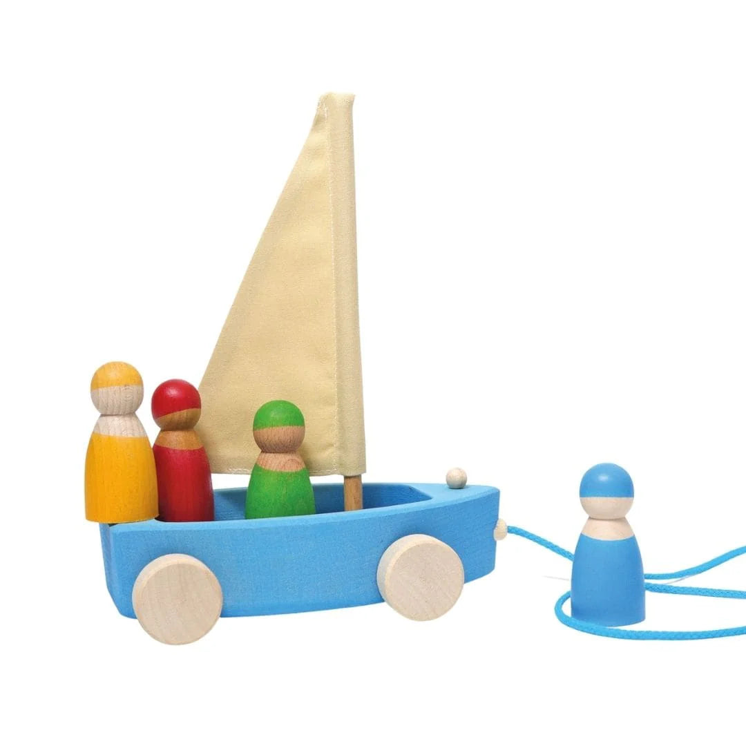 Wooden Land Yacht and Four Peg Friends