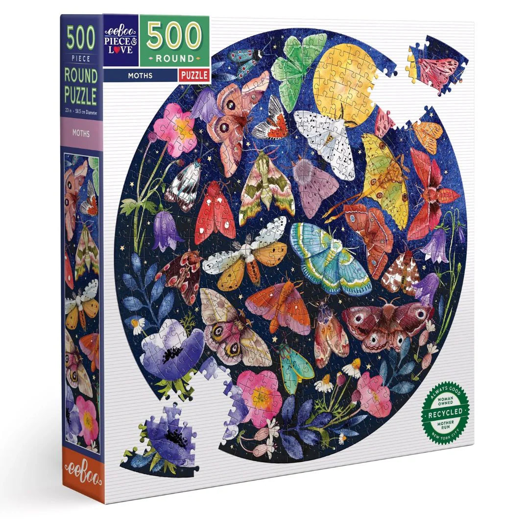 Moths 500 Piece Round Puzzle