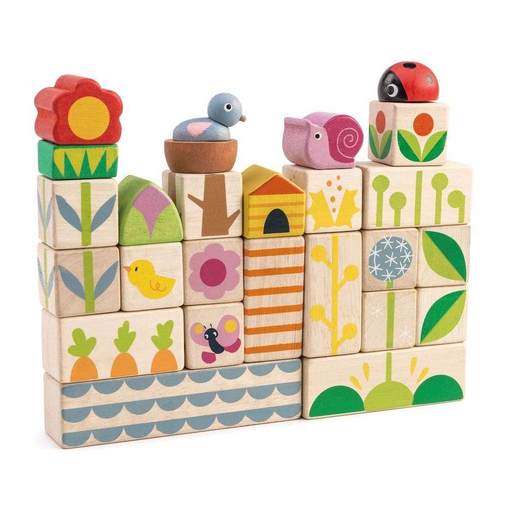 Wooden Garden Blocks Set