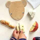 Mouse-shaped Wooden Cheese Board Play Set