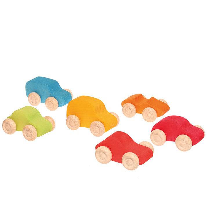 Rainbow Wooden Toy Cars