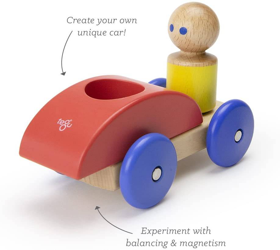 Wooden Magnetic Racer - Red