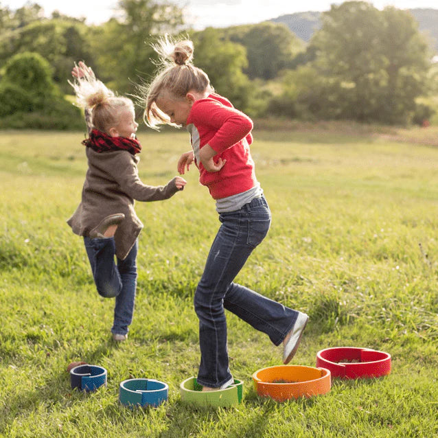 12-Piece Wooden Rainbow Stacking Tunnel