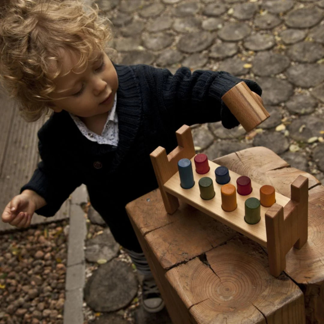 Rainbow Pound-A-Peg - Wooden Hammer Bench