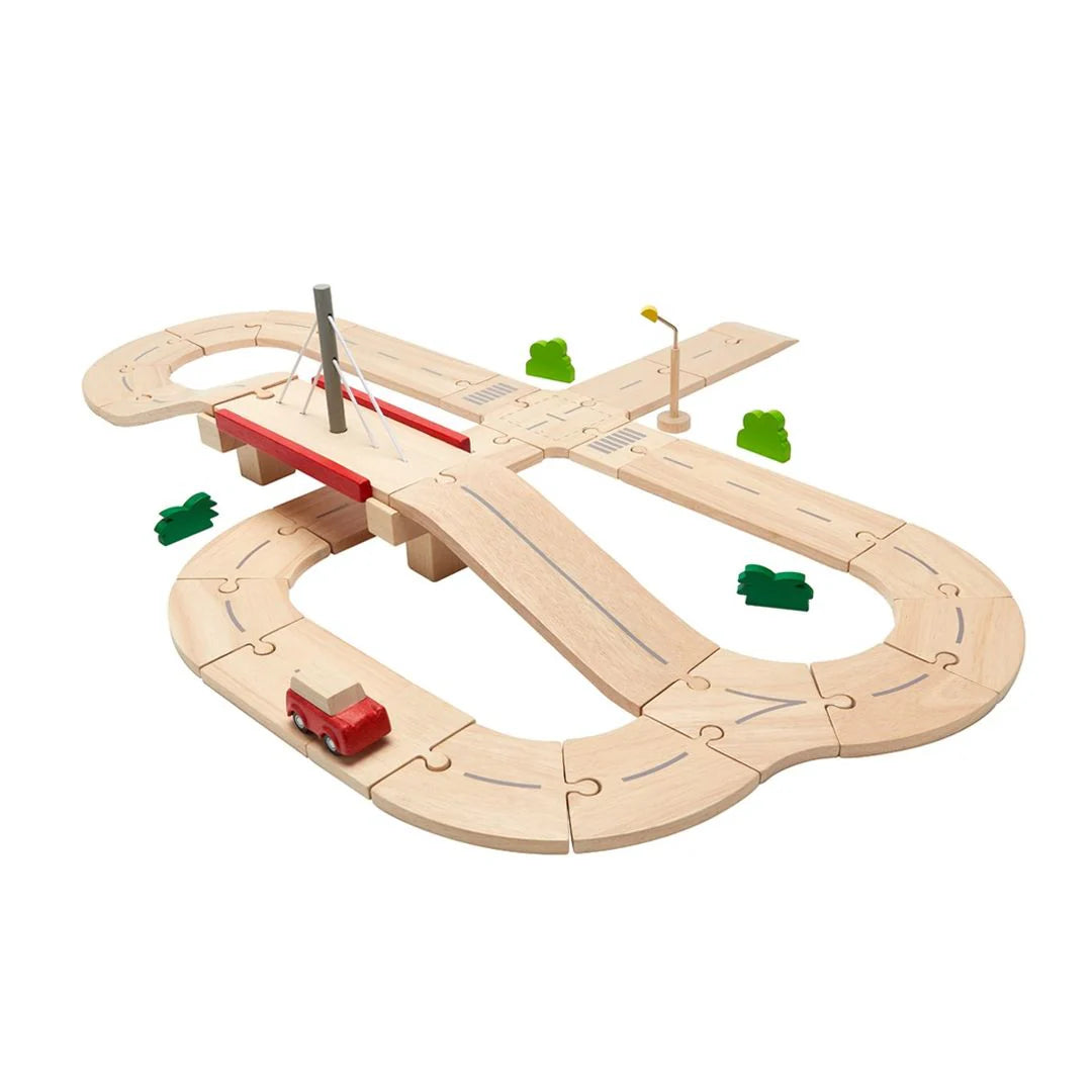 Wooden Road System Play Set