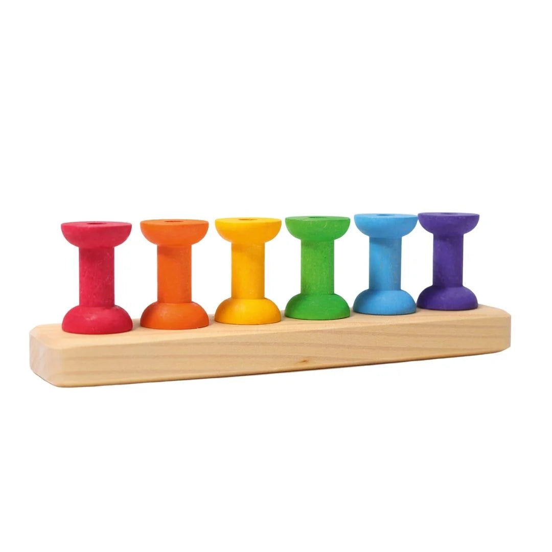 Wooden Rainbow Threading Game