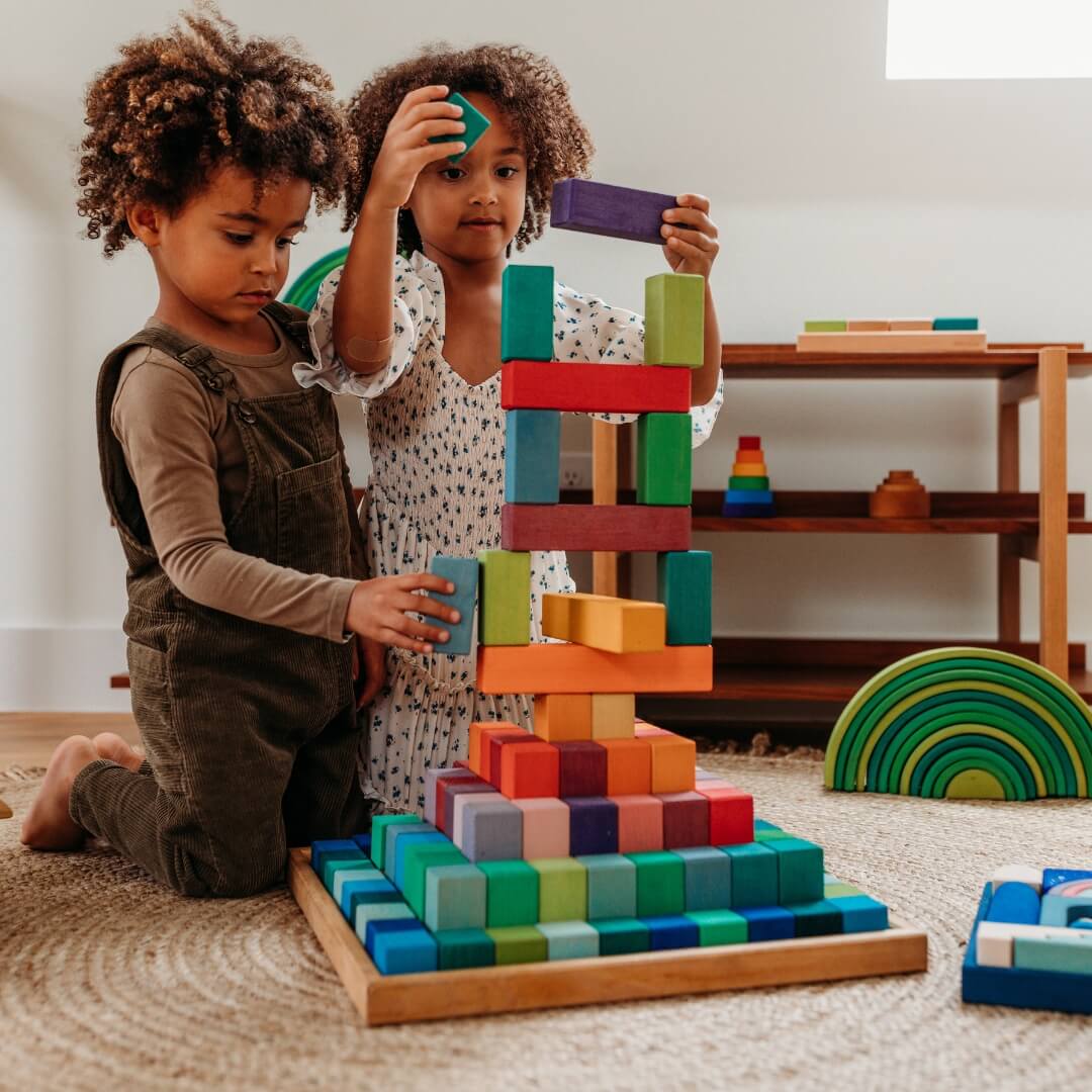 Large Stepped Pyramid Wooden Math Blocks