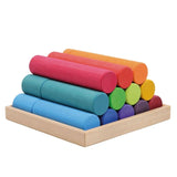 Large Wooden Building Rollers - Assorted Colors