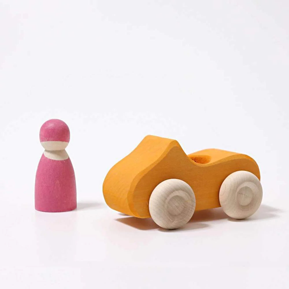 Small Yellow Convertible - Wooden Toy Car