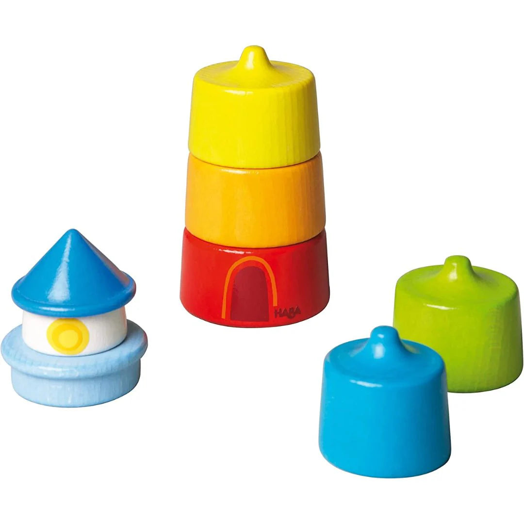 Wooden Rainbow Lighthouse Stacking Toy