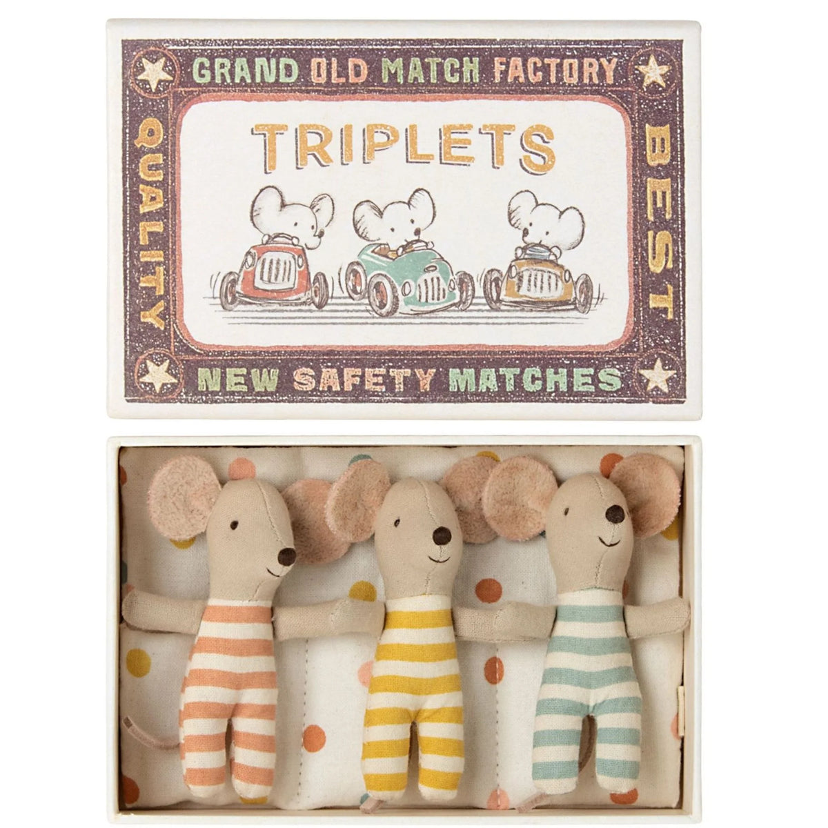 Baby Mice Triplets in a Matchbox