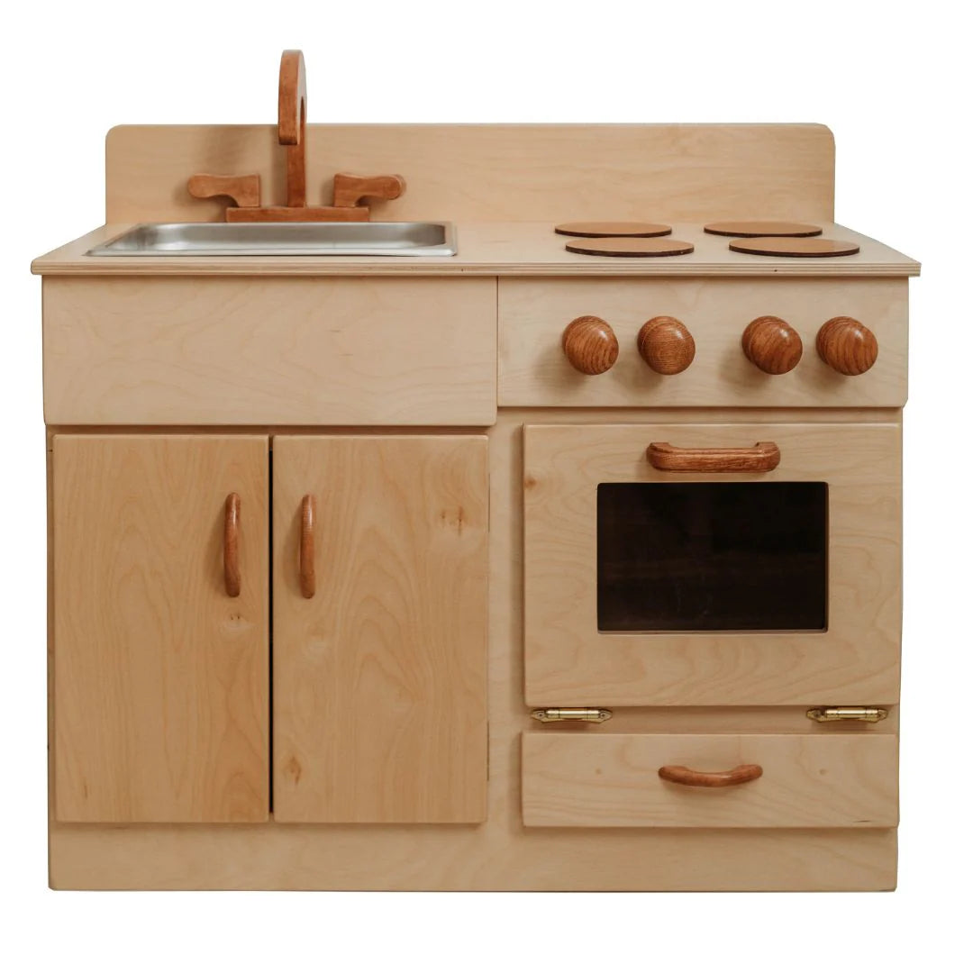 Classic Wooden Kitchen and Refrigerator Bundle