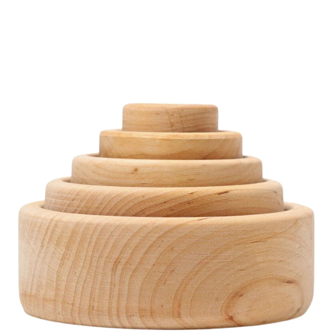 Natural Wood Nesting Bowl Set