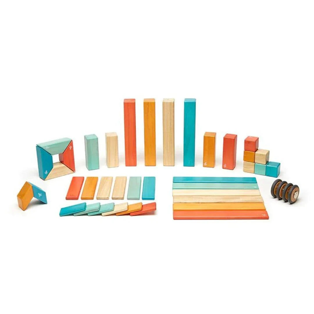 Magnetic Wooden Blocks - 42 Piece Set Sunset