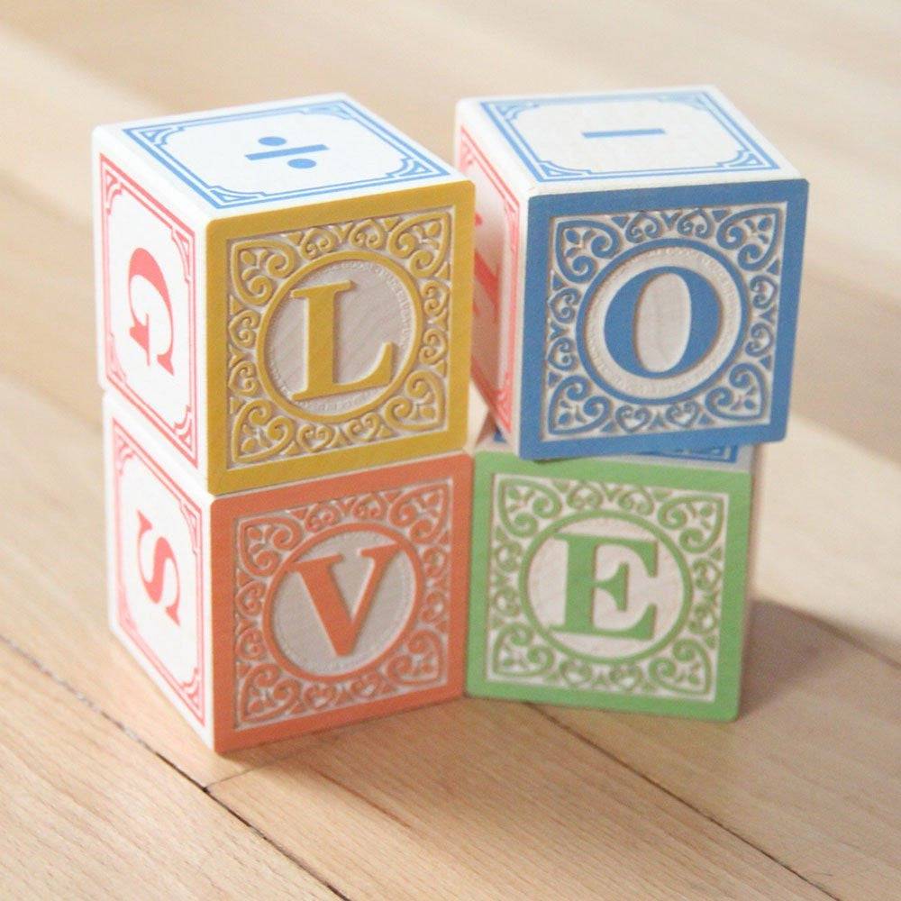 Classic Wooden Alphabet Blocks with Wagon