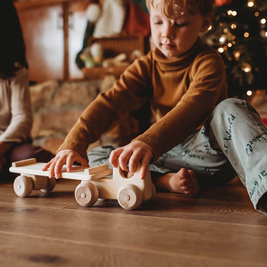 Wooden Toy Car Carrier Truck