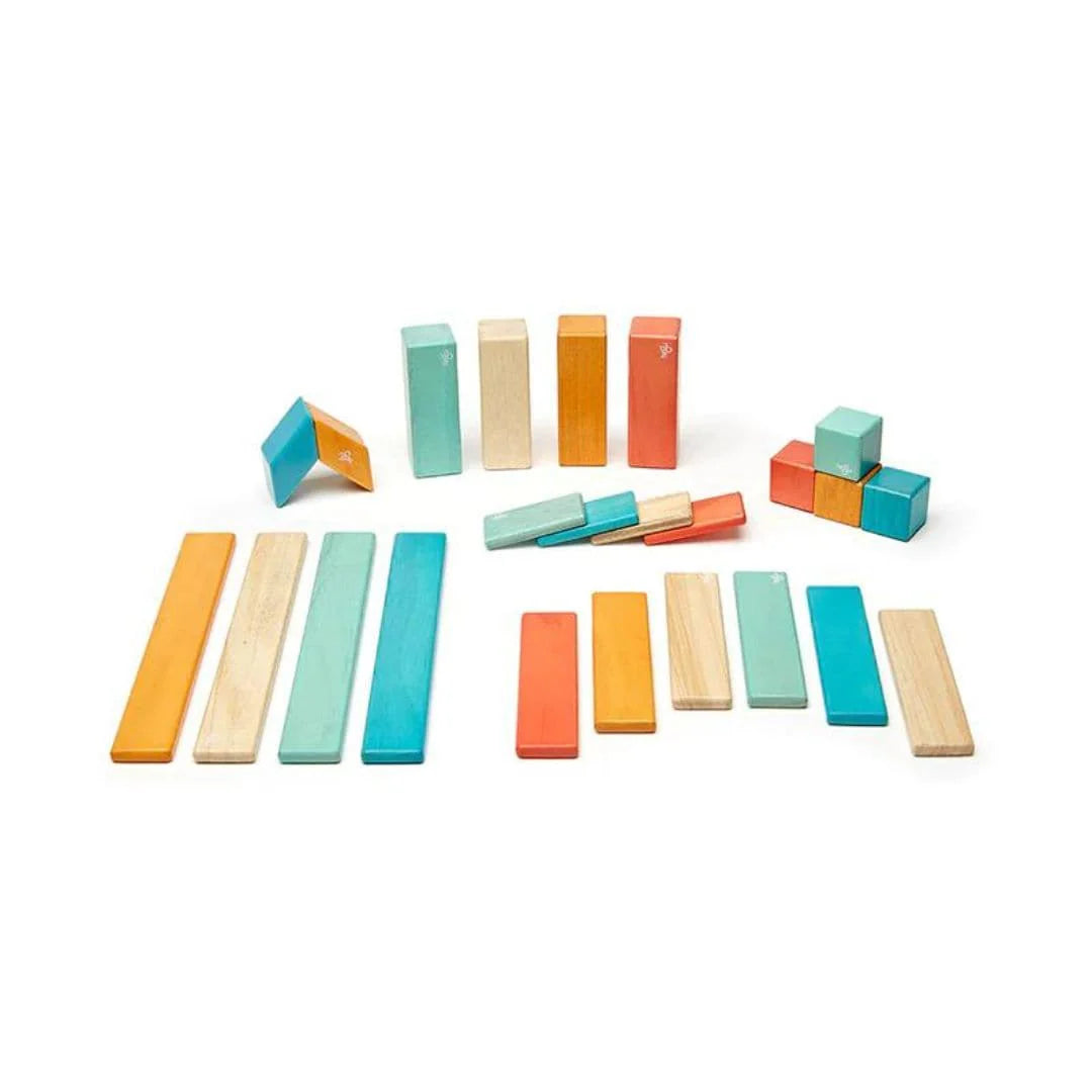 Magnetic Wooden Blocks - 24 Piece Set Sunset