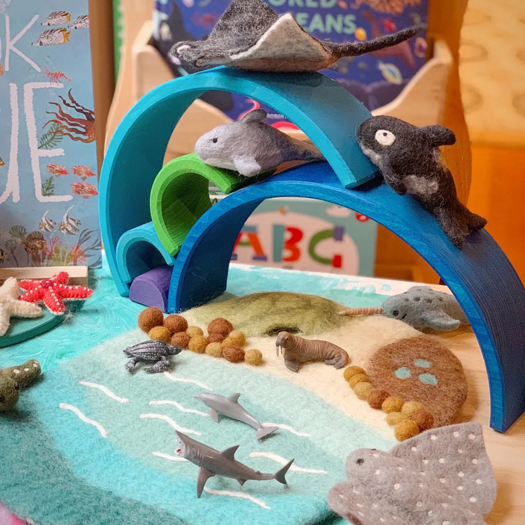 Felted Ocean and Shoreline Play Mat