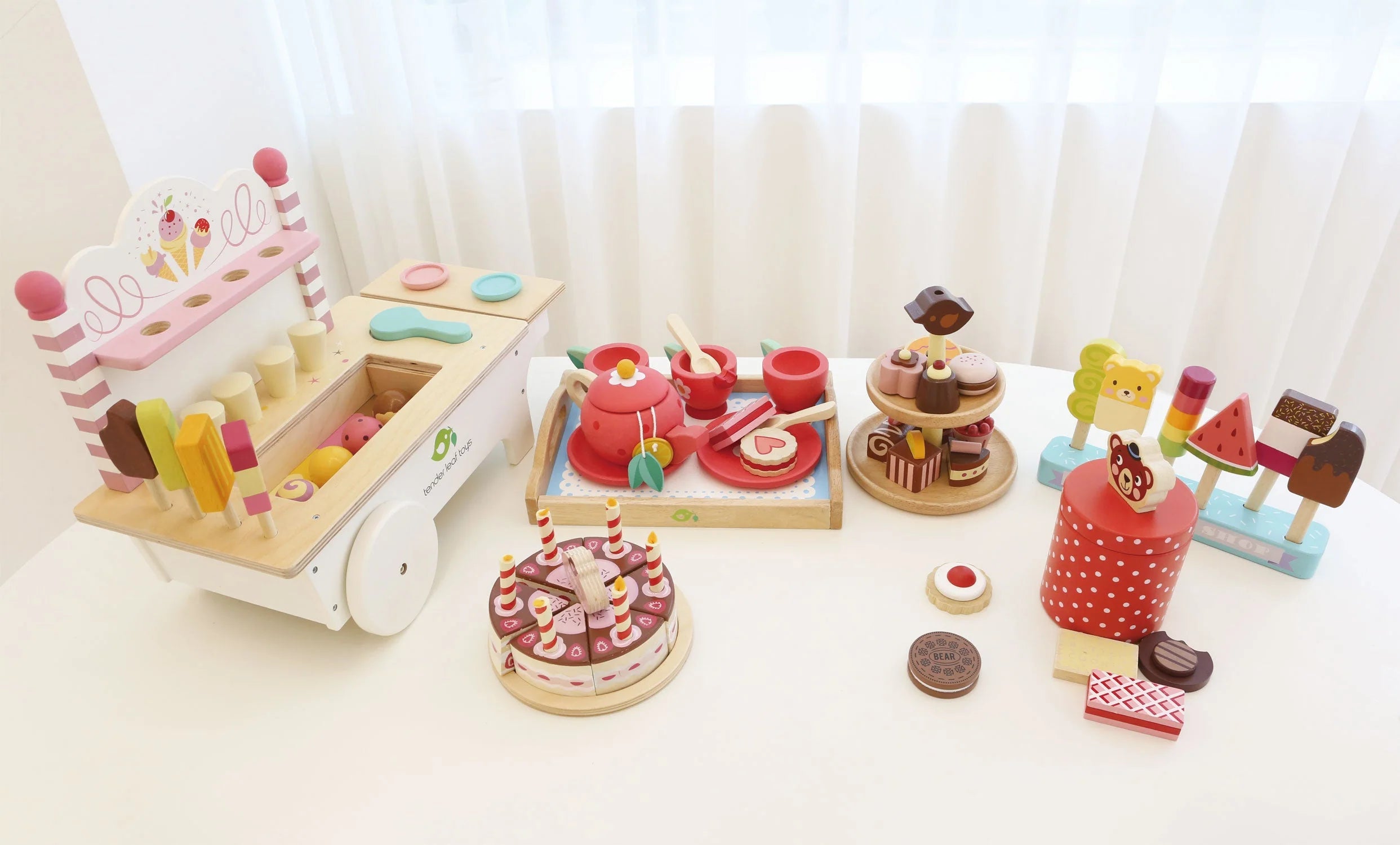 Wooden Ice Cream Cart Play Set