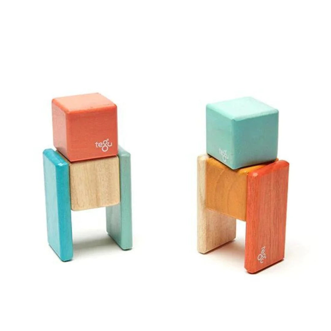 Pocket Pouch Wooden Magnetic Blocks - Sunset