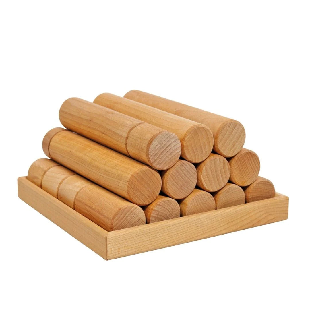 Large Wooden Building Rollers - Assorted Colors