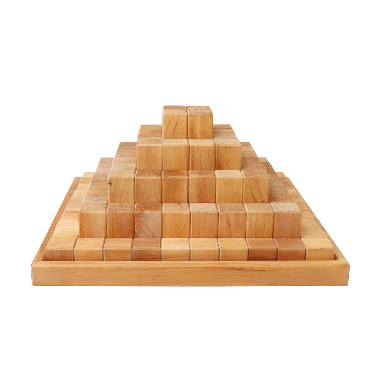 Large Natural Wooden Stepped Pyramid