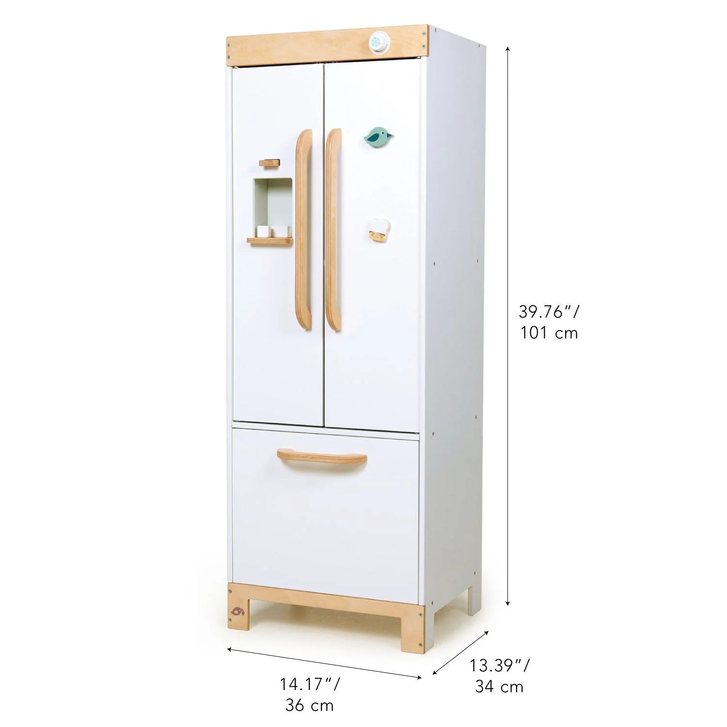 Wooden Refrigerator and Food Set