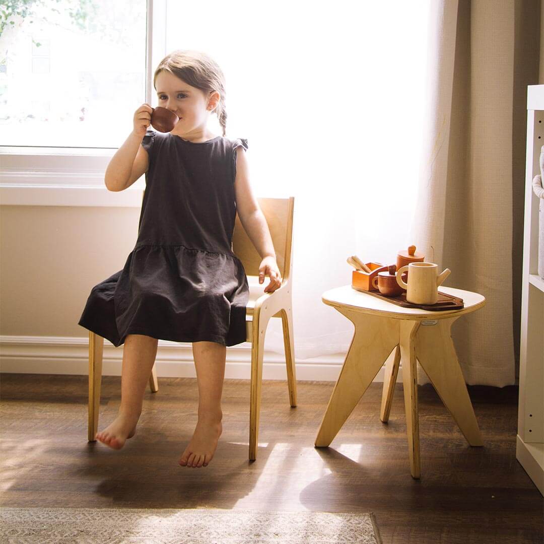 Wooden Child's Table and Chair Set