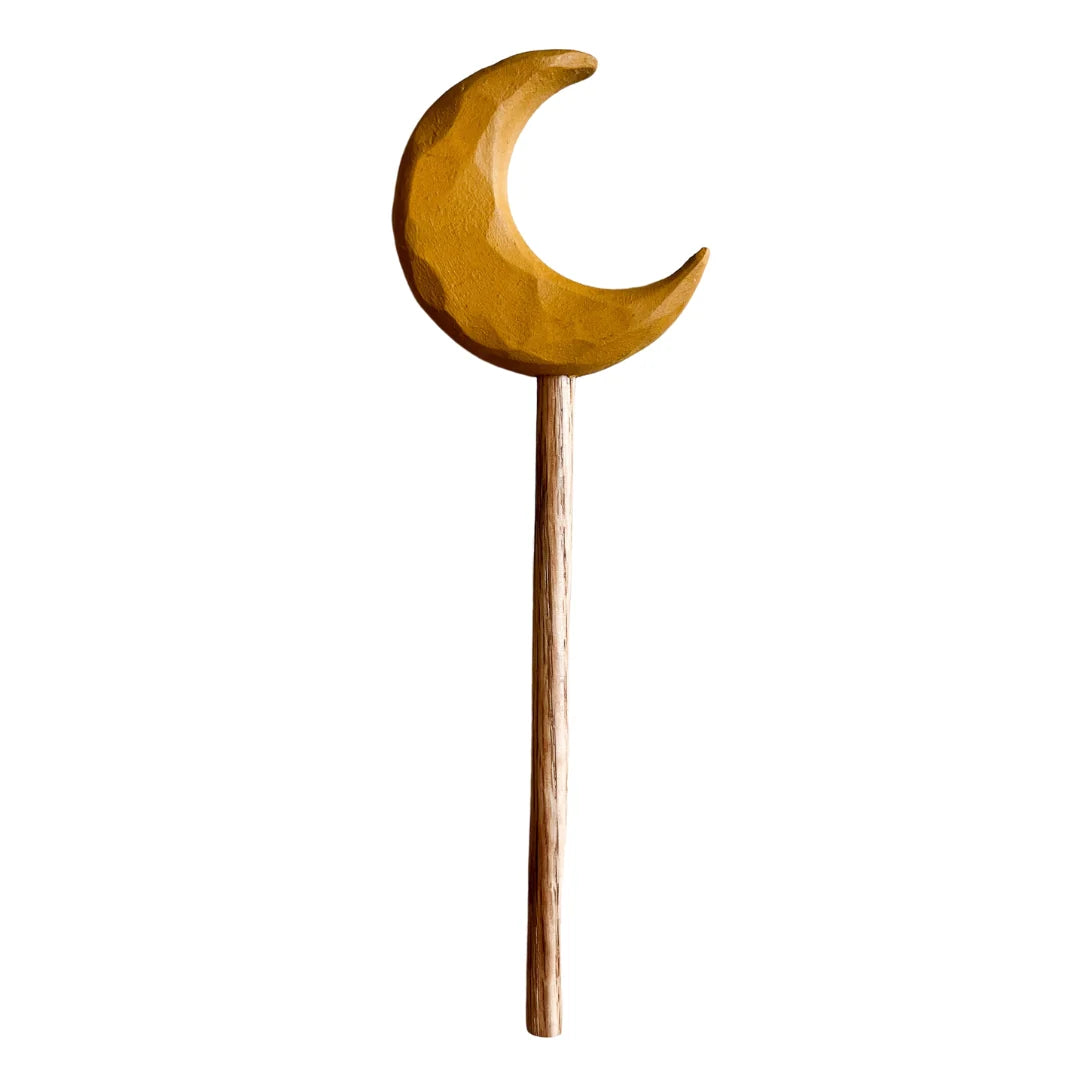 Yellow Wooden Moon Wand