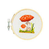 Mini Cross-Stitch Embroidery Mushroom Kit