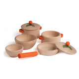 Natural Wooden Toy Cookware Set