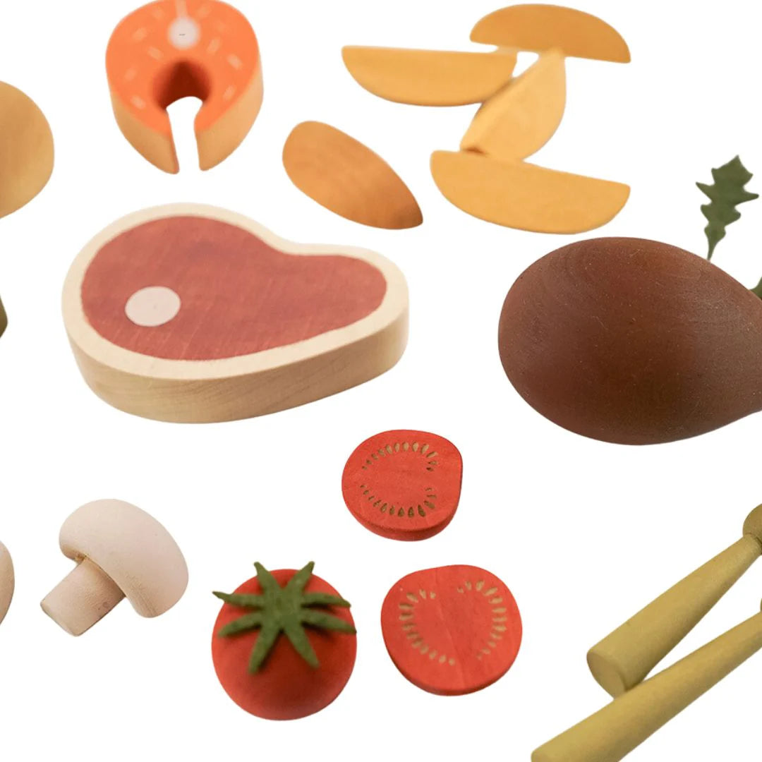 Wooden Dinner Play Food Set