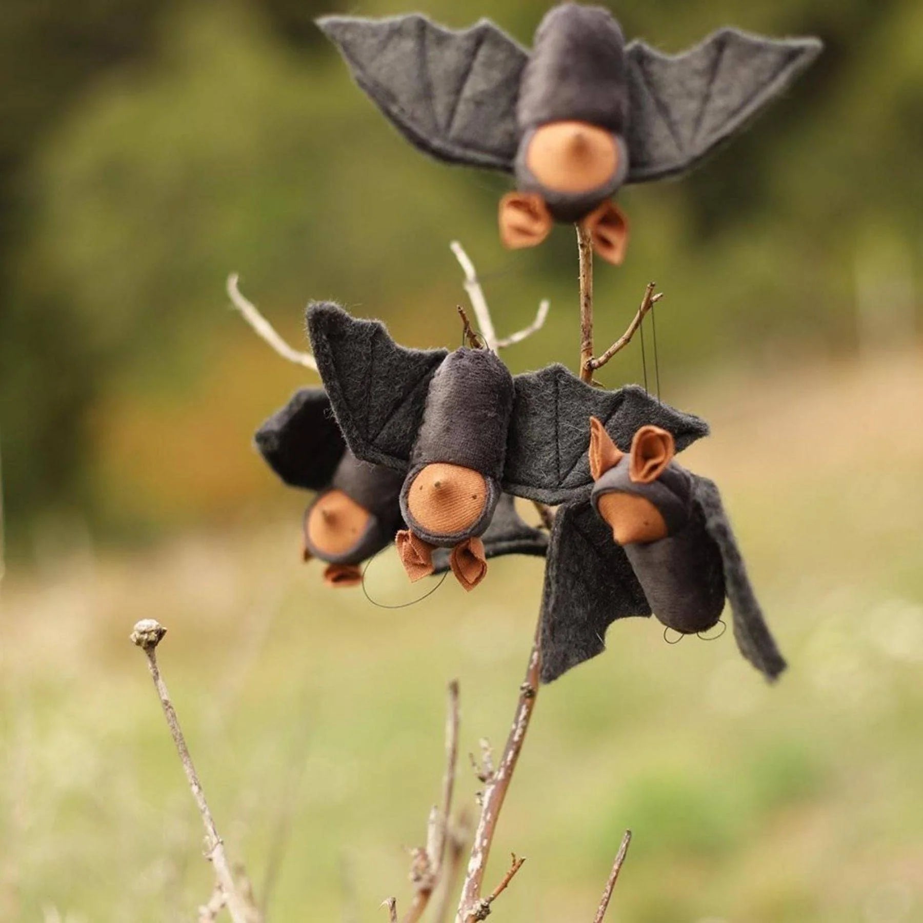 Felted Baby Bat Ornament