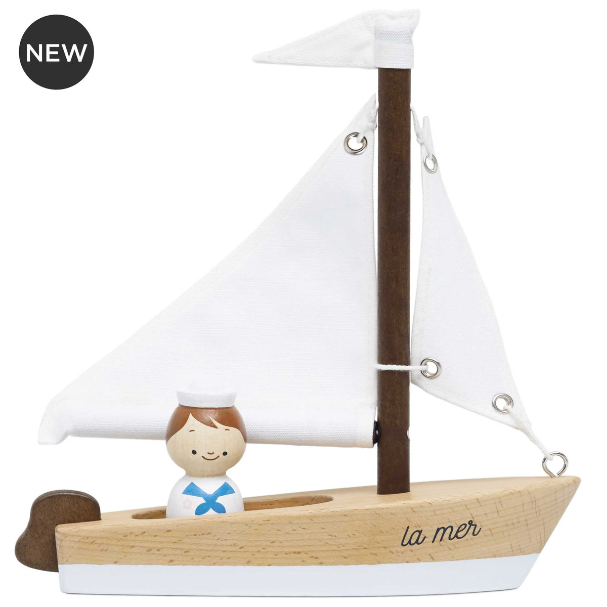 Wooden Sailing Boat & Captain