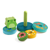 Puzz & Stack Frog Rainbow Wooden Puzzle and Stacking Toy