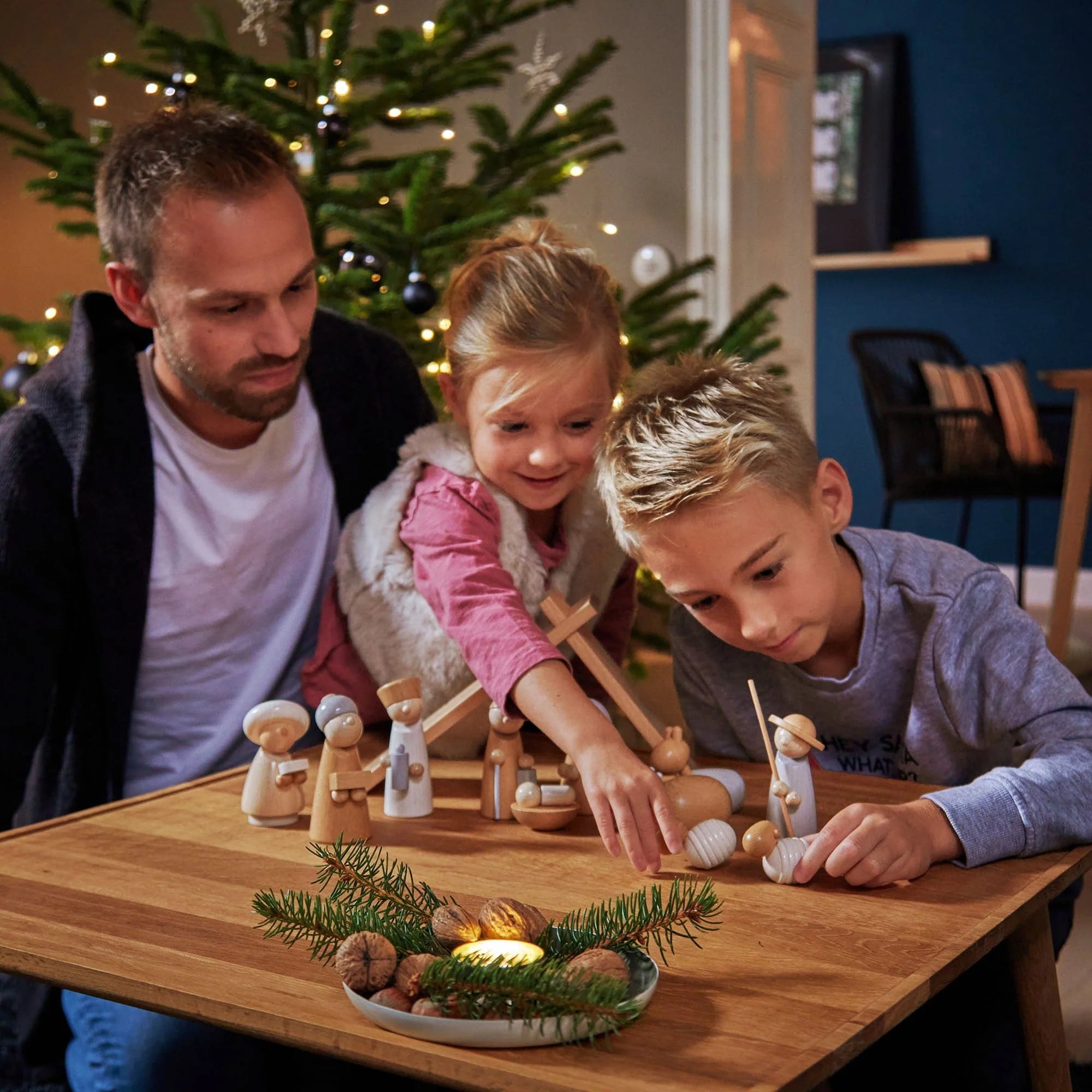 Natural Wood Nativity Set