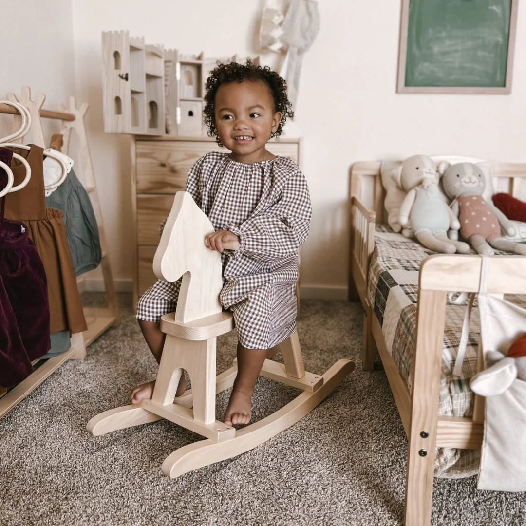 Natural Wooden Rocking Horse