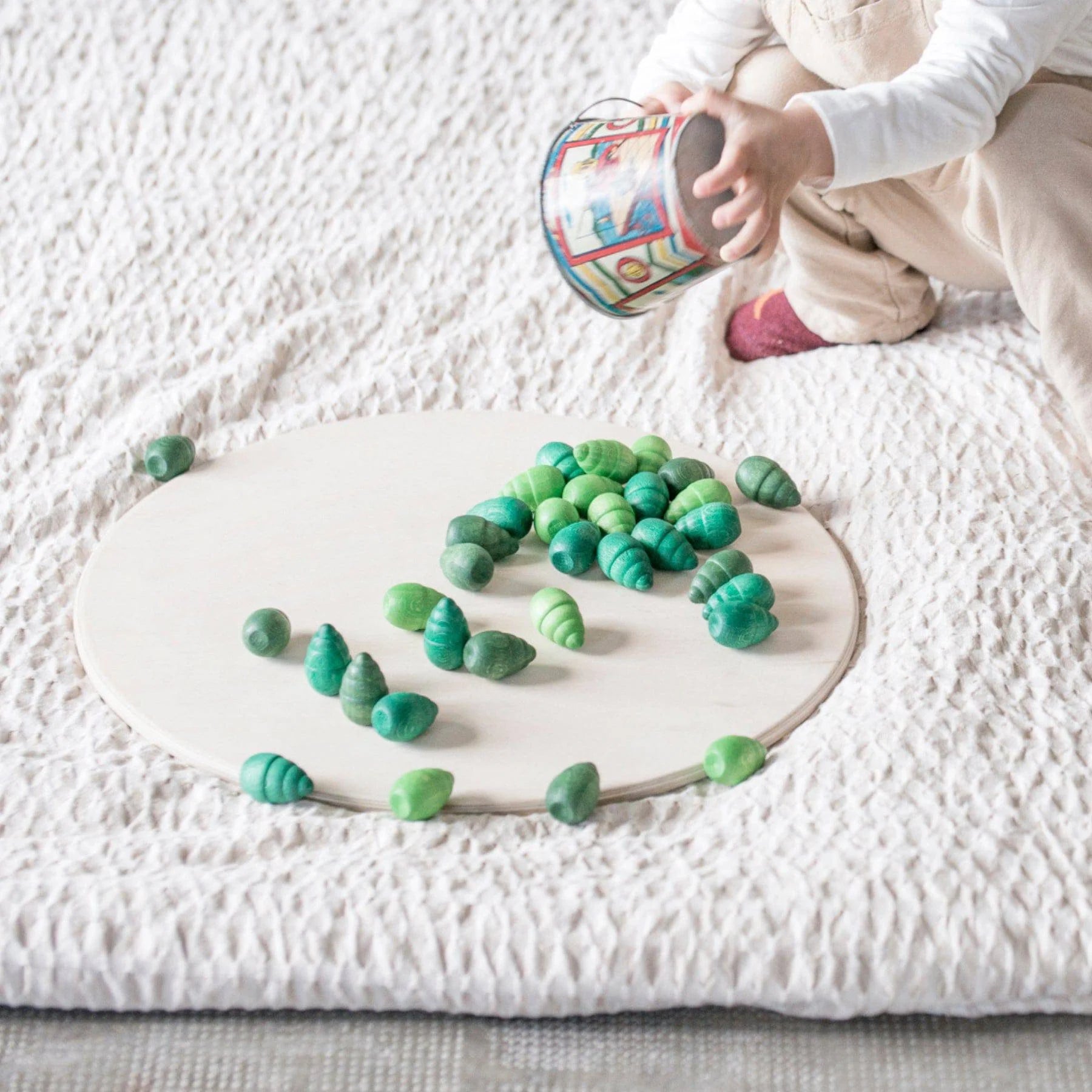 Wooden Mandala Set, Green Trees