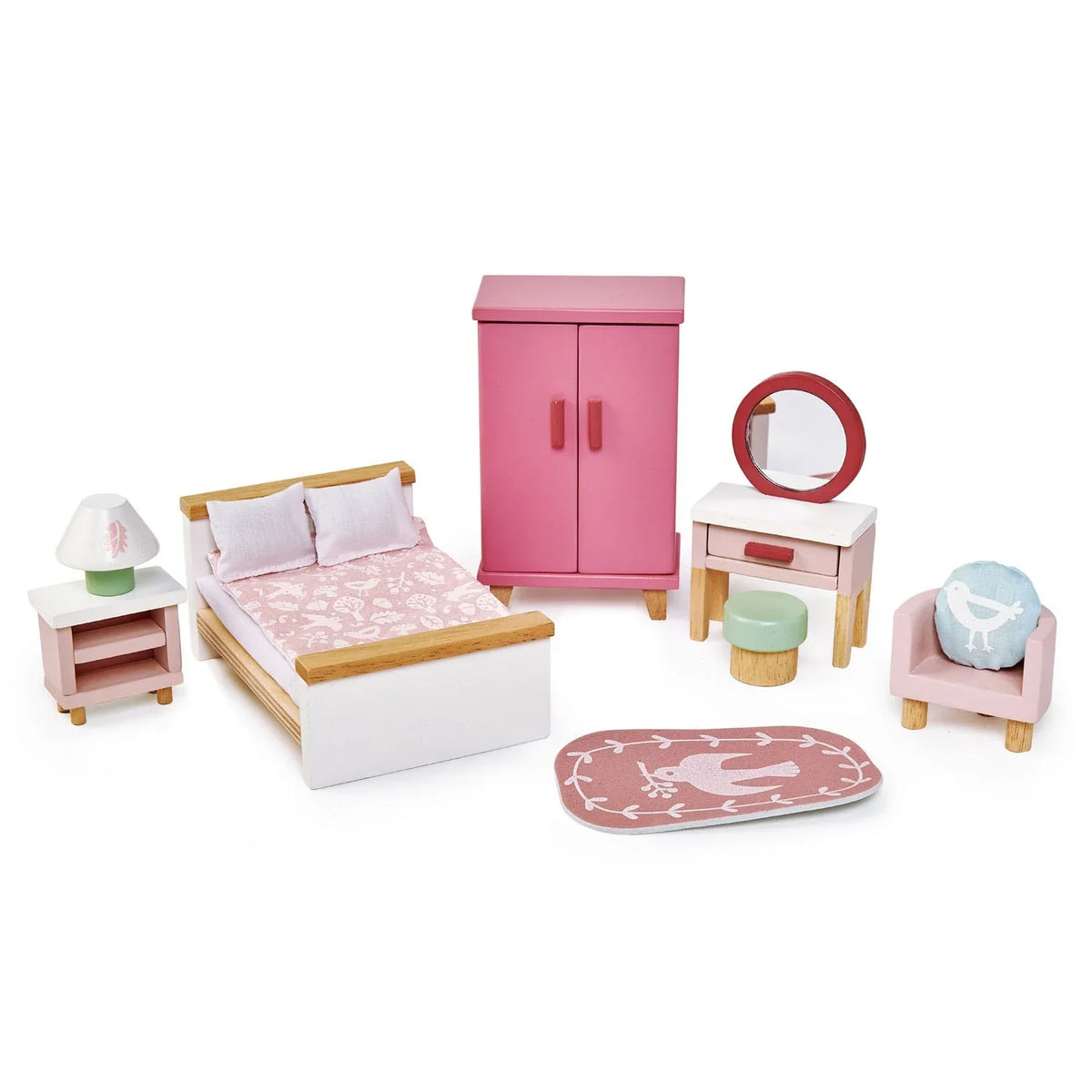 Dovetail Wooden Dollhouse Bedroom Set