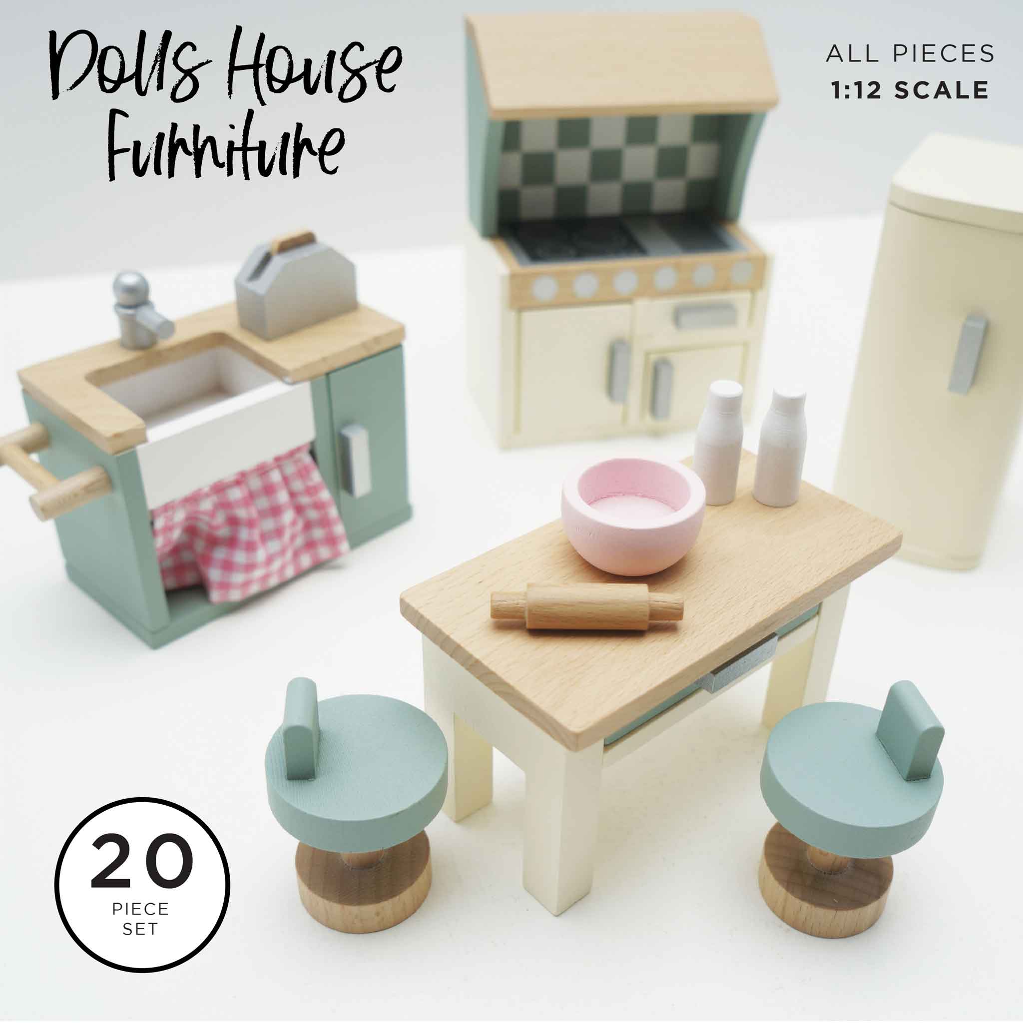 Wooden Dolls house Kitchen Furniture