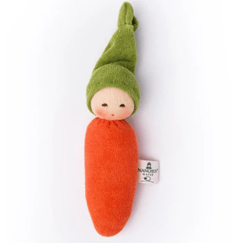 Organic Rattle Doll - Carrot