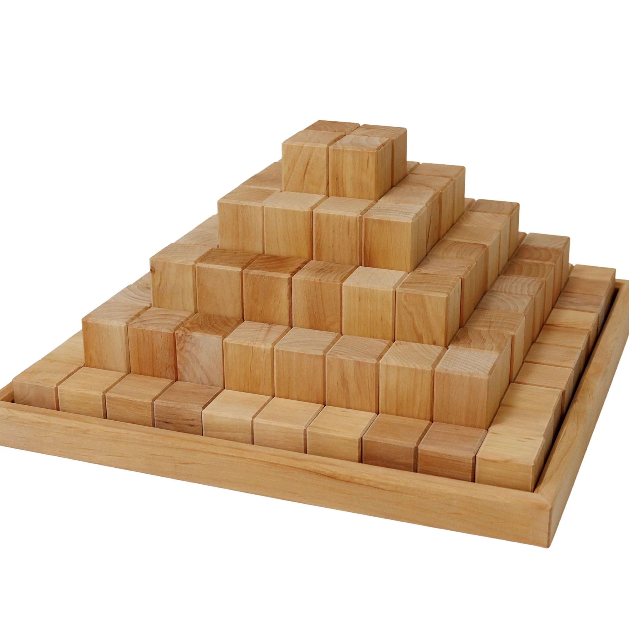 Large Natural Wooden Stepped Pyramid