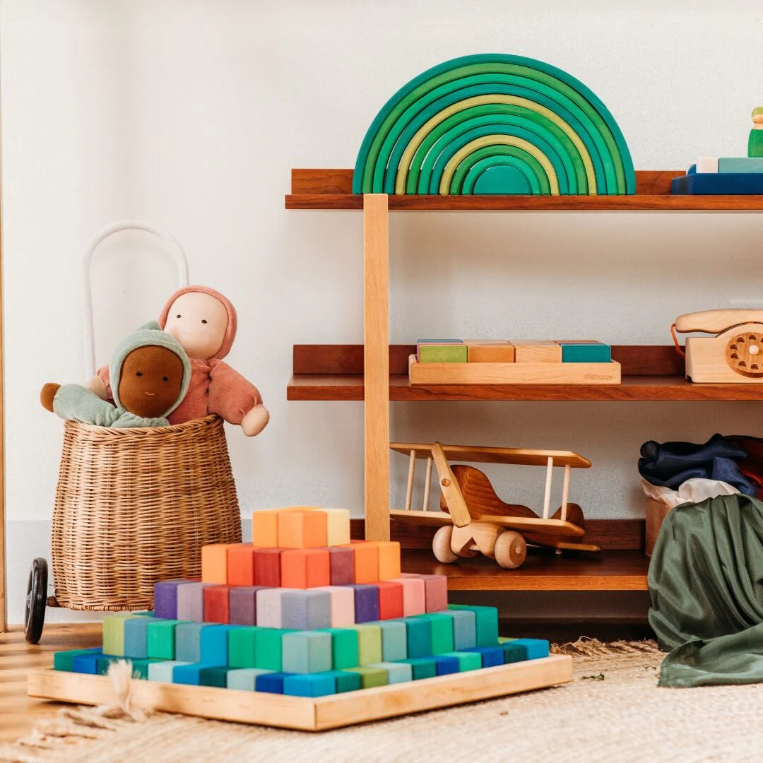 Large Stepped Pyramid Wooden Math Blocks