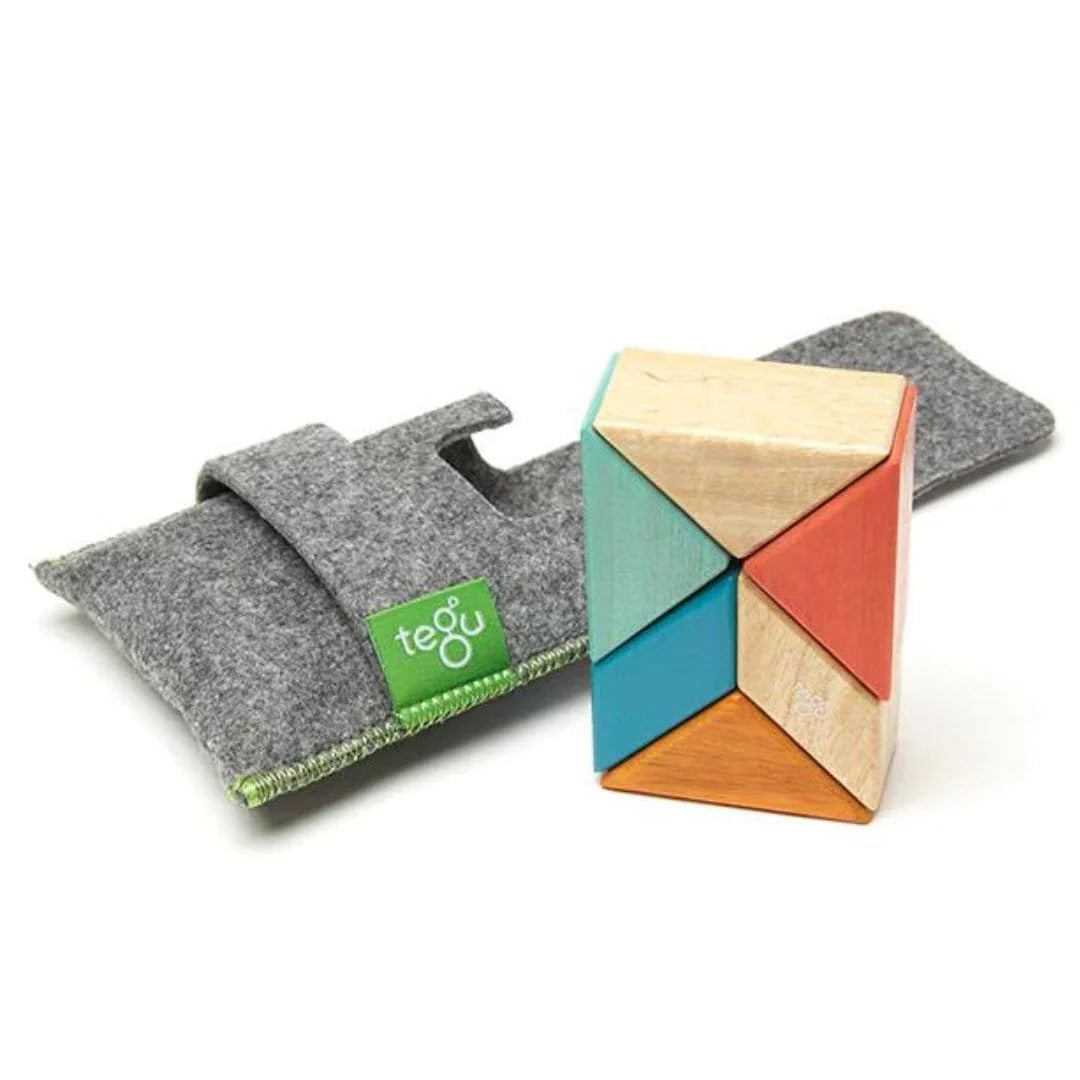 Pocket Pouch Prism Wooden Magnetic Blocks - Sunset