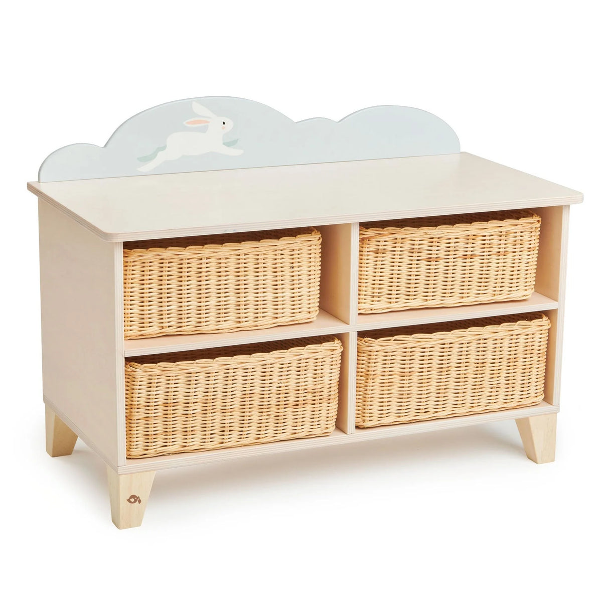 Bunny Storage Unit with Wicker Baskets