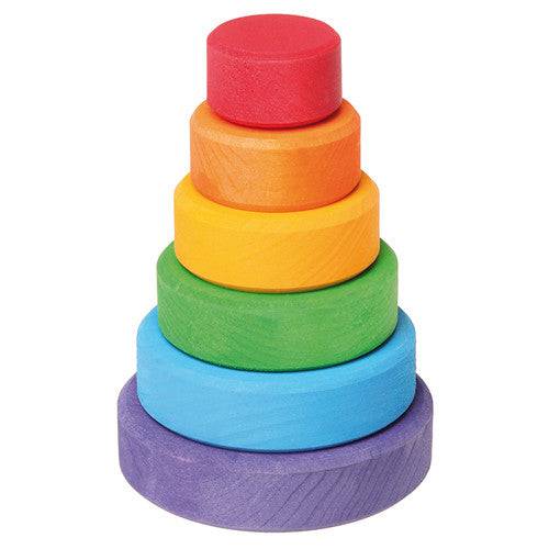 Small Wood Rainbow Stacking Tower